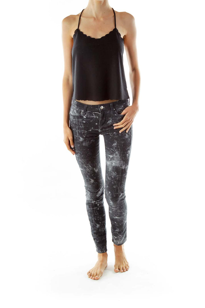 Black White Splatter Jeans