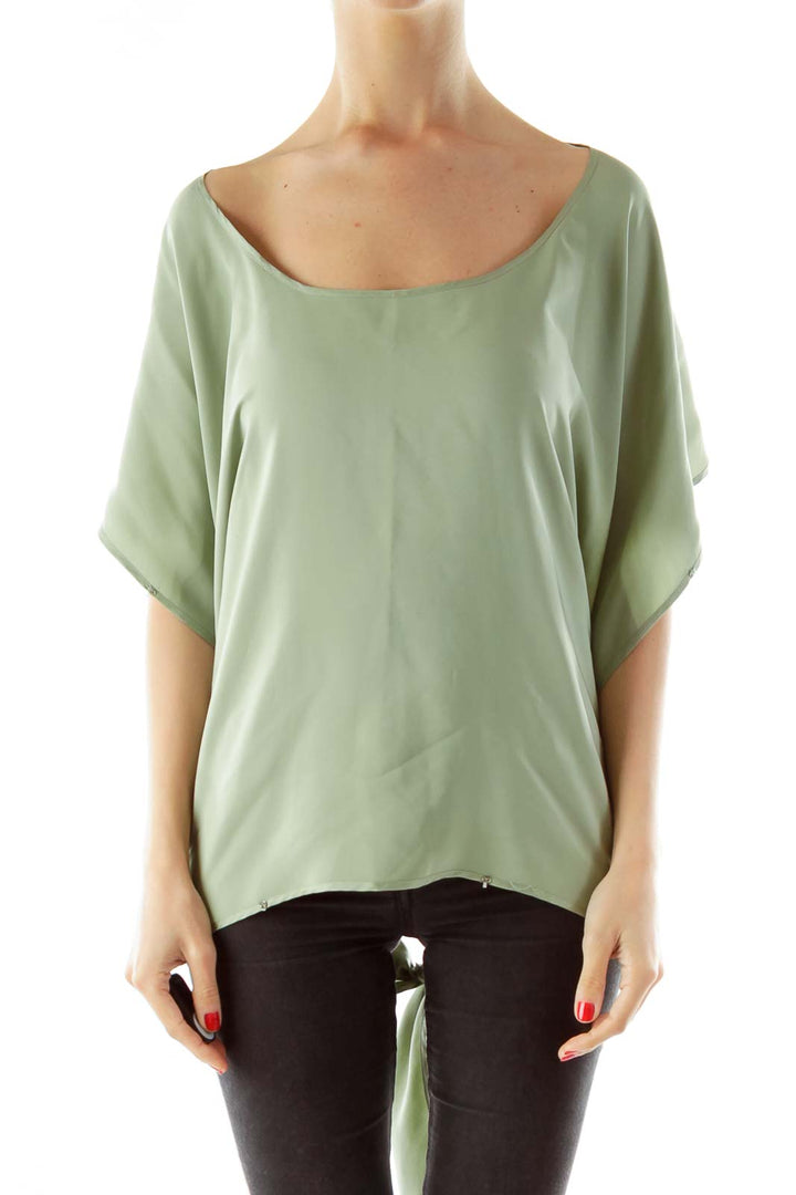 Green Silk Asymmetric Top