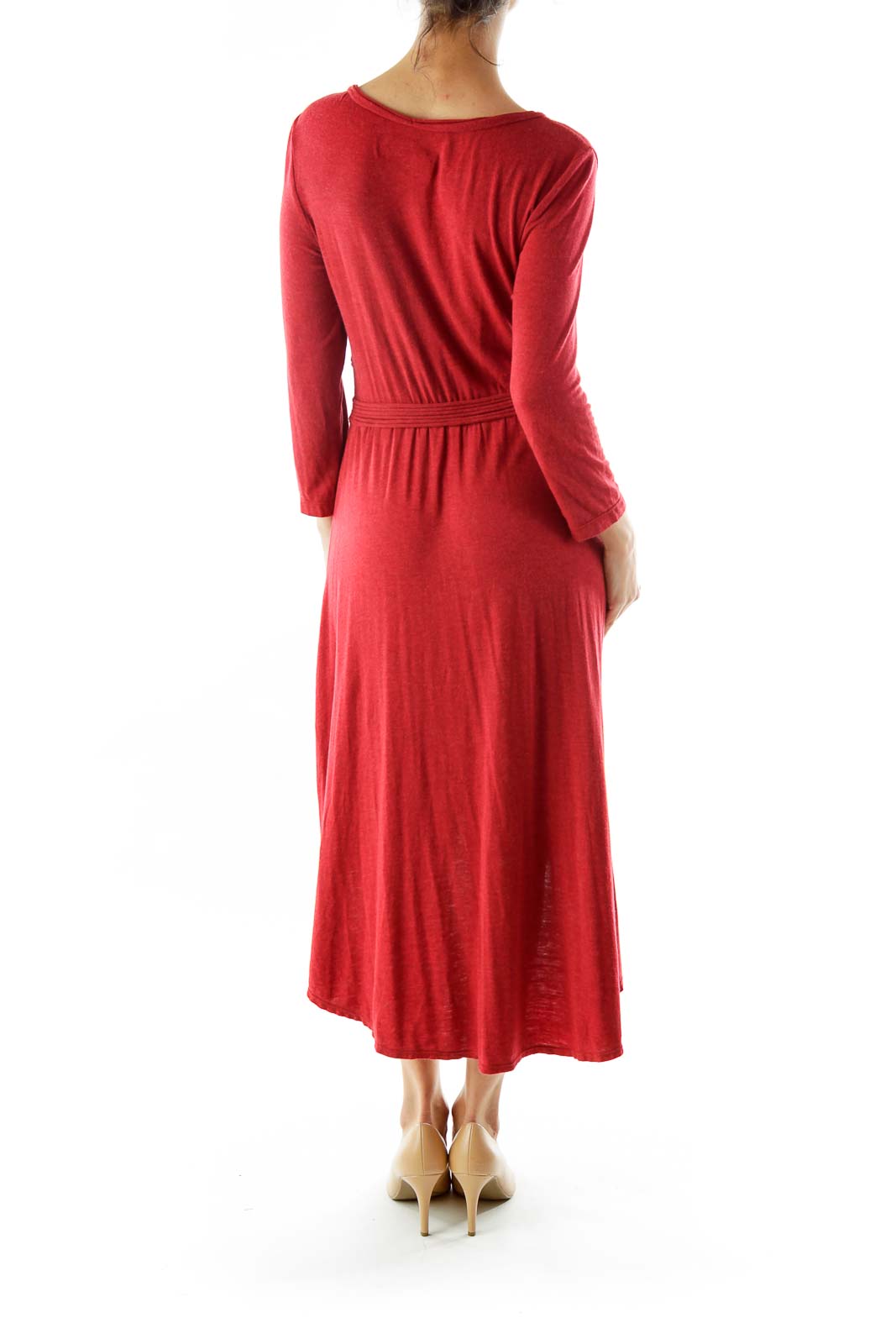 Red Textured Day Dress