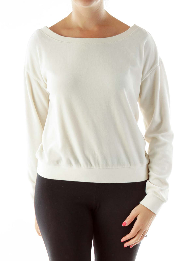 Cream Velvet Sweatshirt