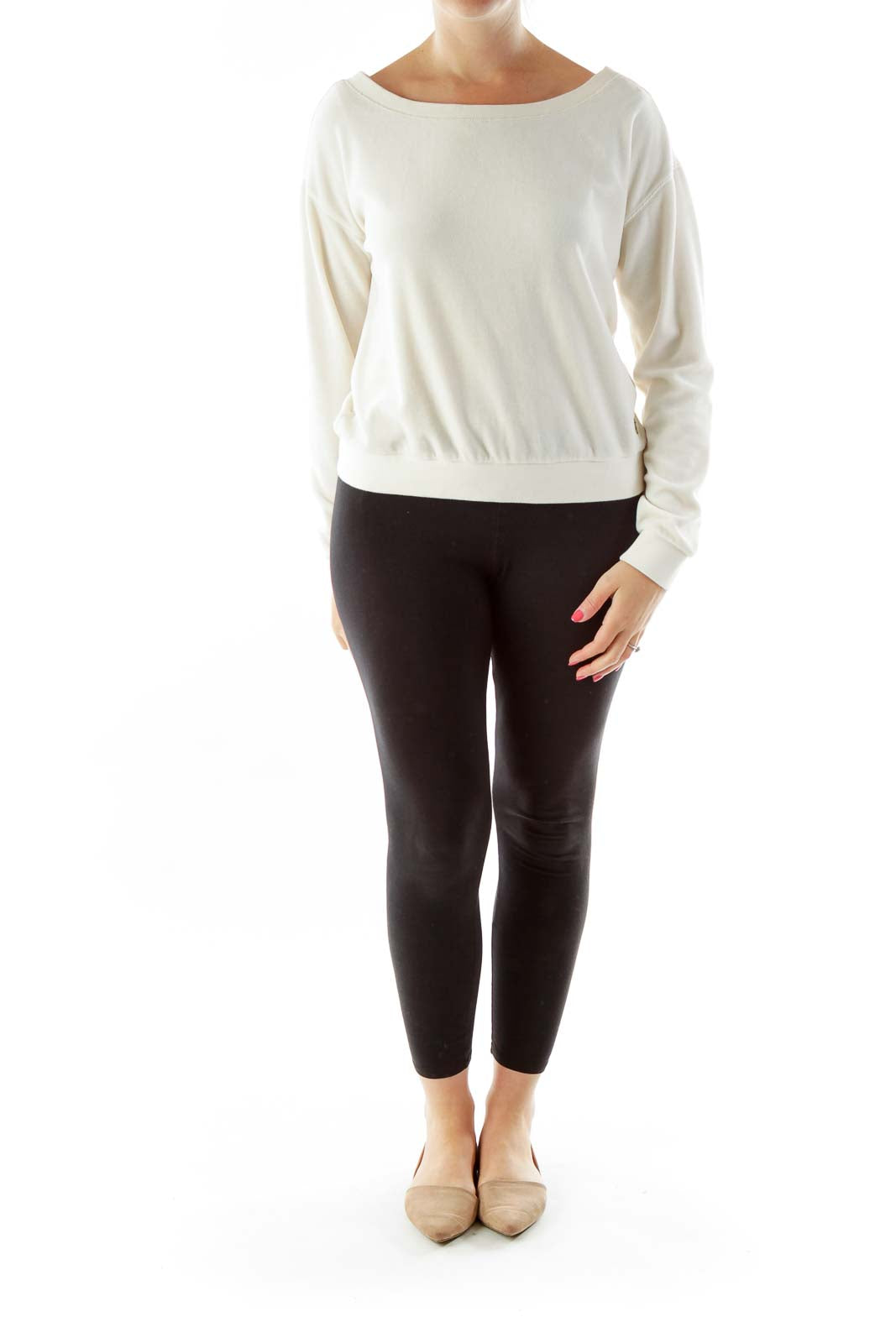 Cream Velvet Sweatshirt