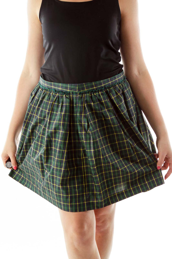 Green Tartan A-Line Skirt