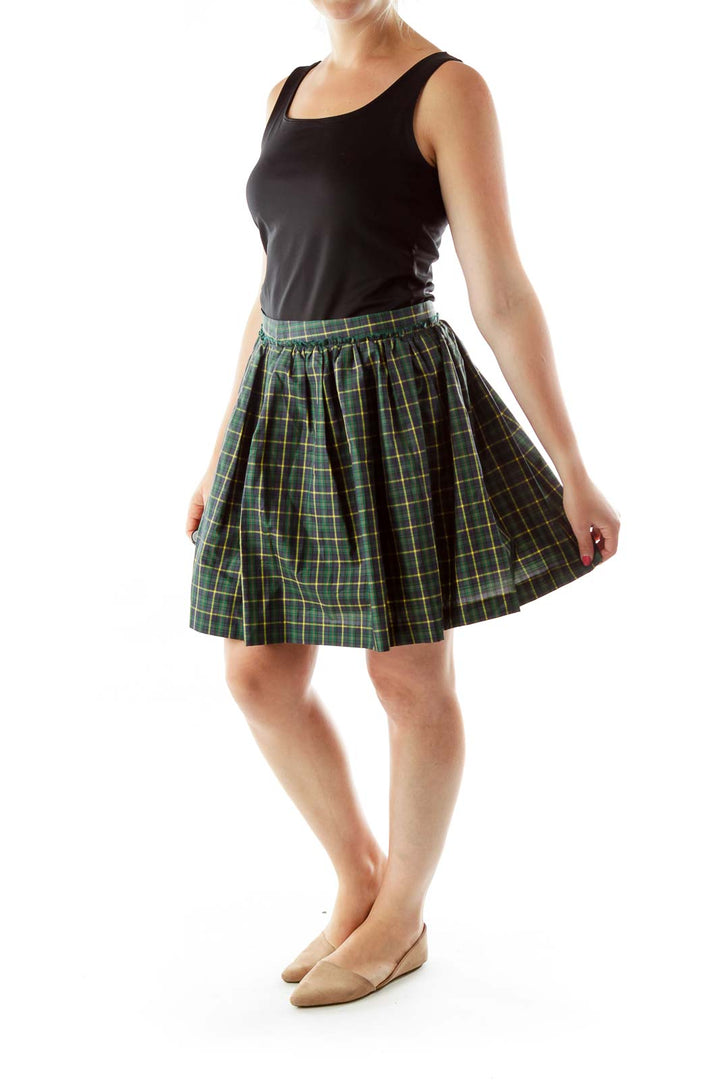 Green Tartan A-Line Skirt