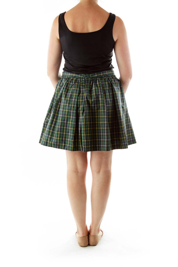 Green Tartan A-Line Skirt