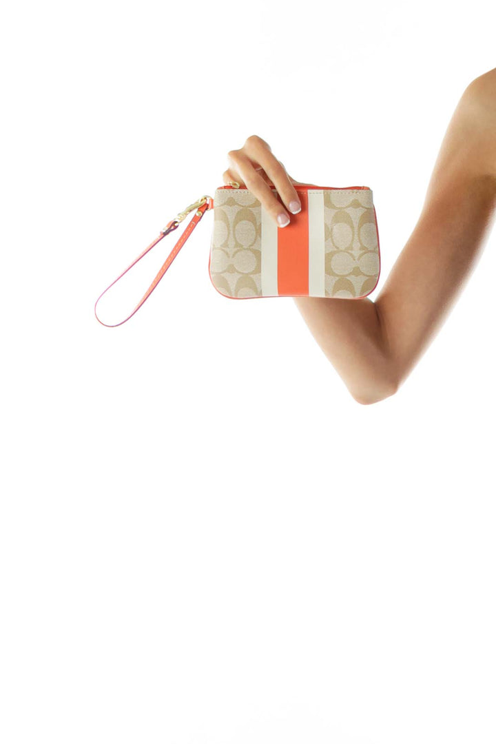 Orange Coach Print Wallet