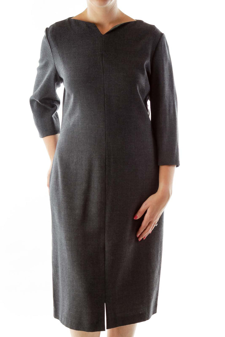 Gray Wool Work Dress