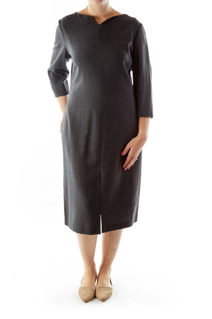 Gray Wool Work Dress