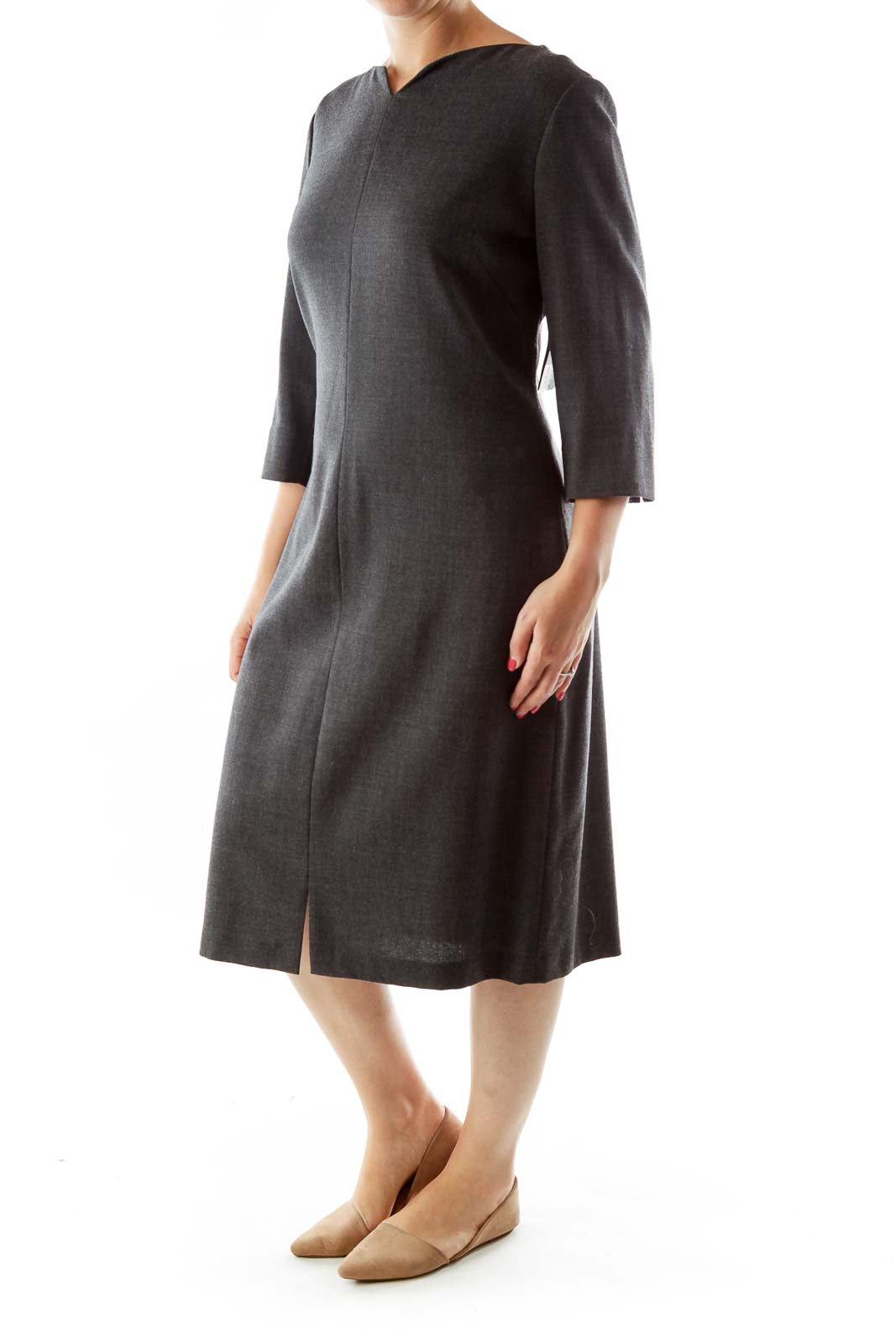 Gray Wool Work Dress