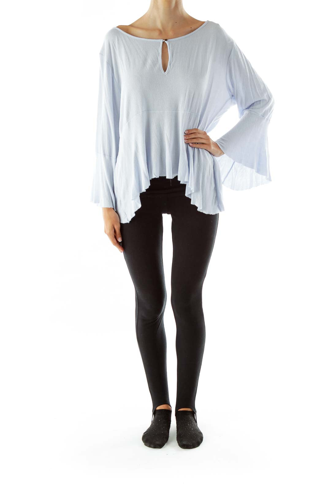 Blue Bell Sleeve Loose Top