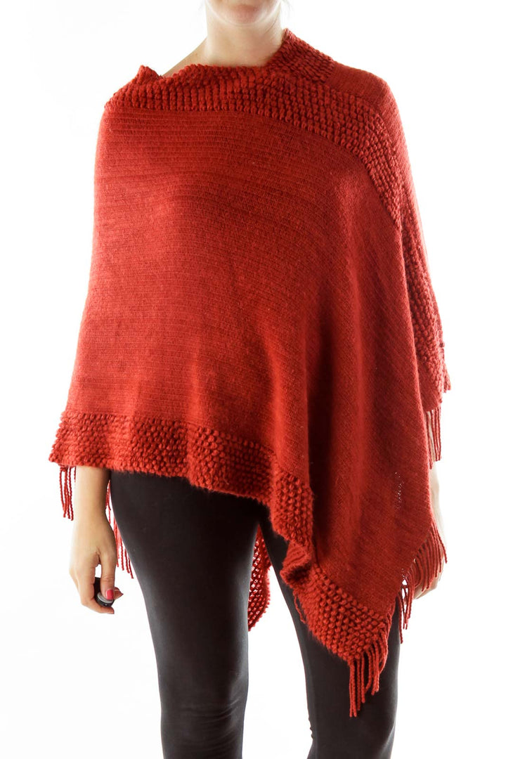 Red Knitted Poncho