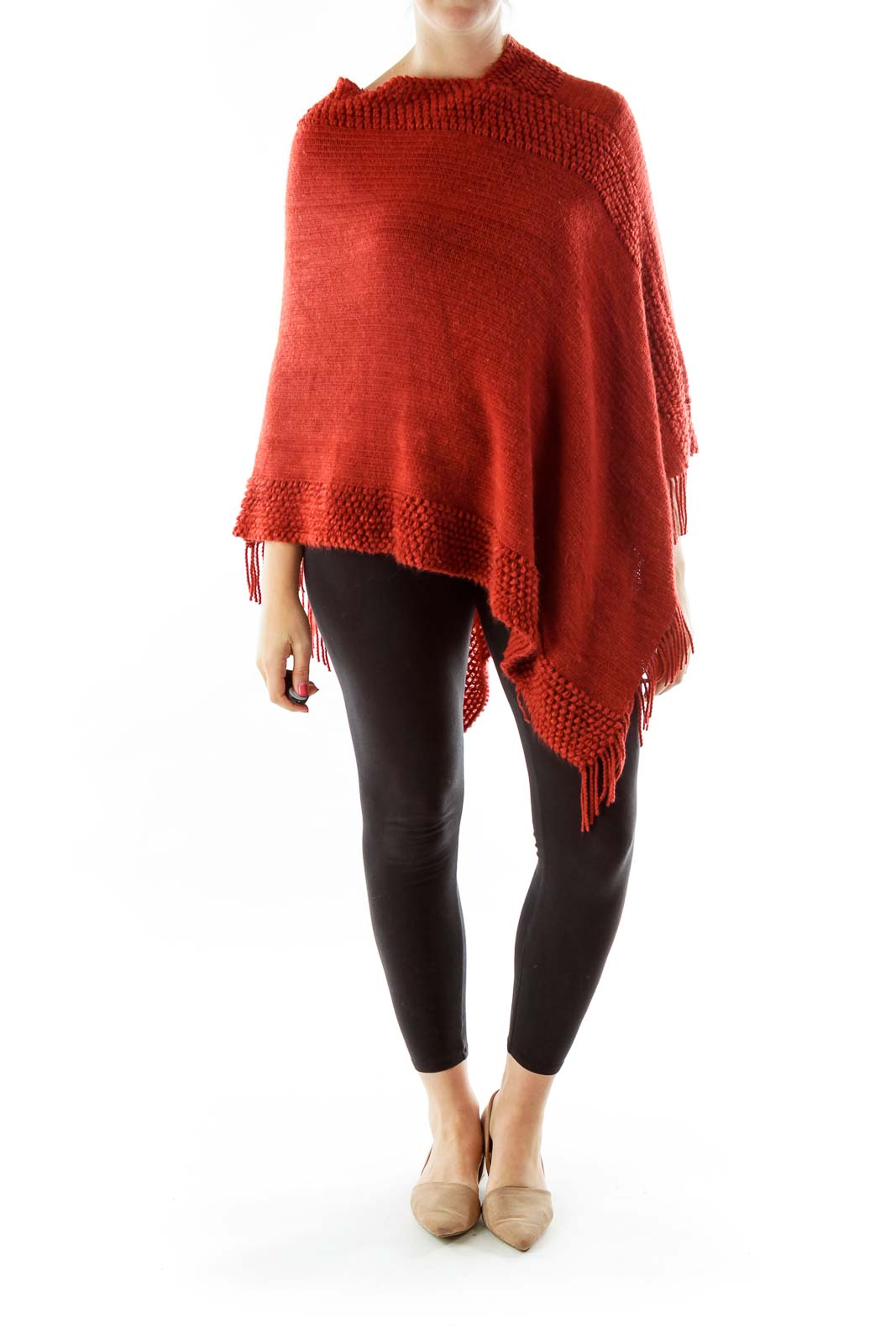 Red Knitted Poncho