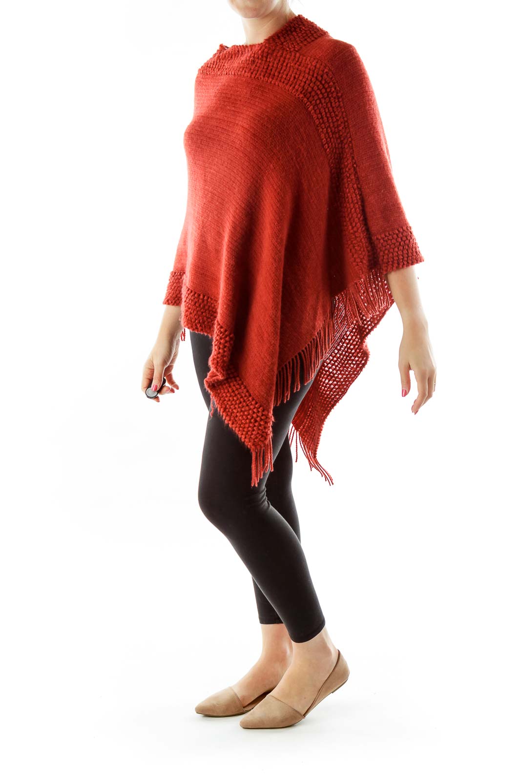 Red Knitted Poncho