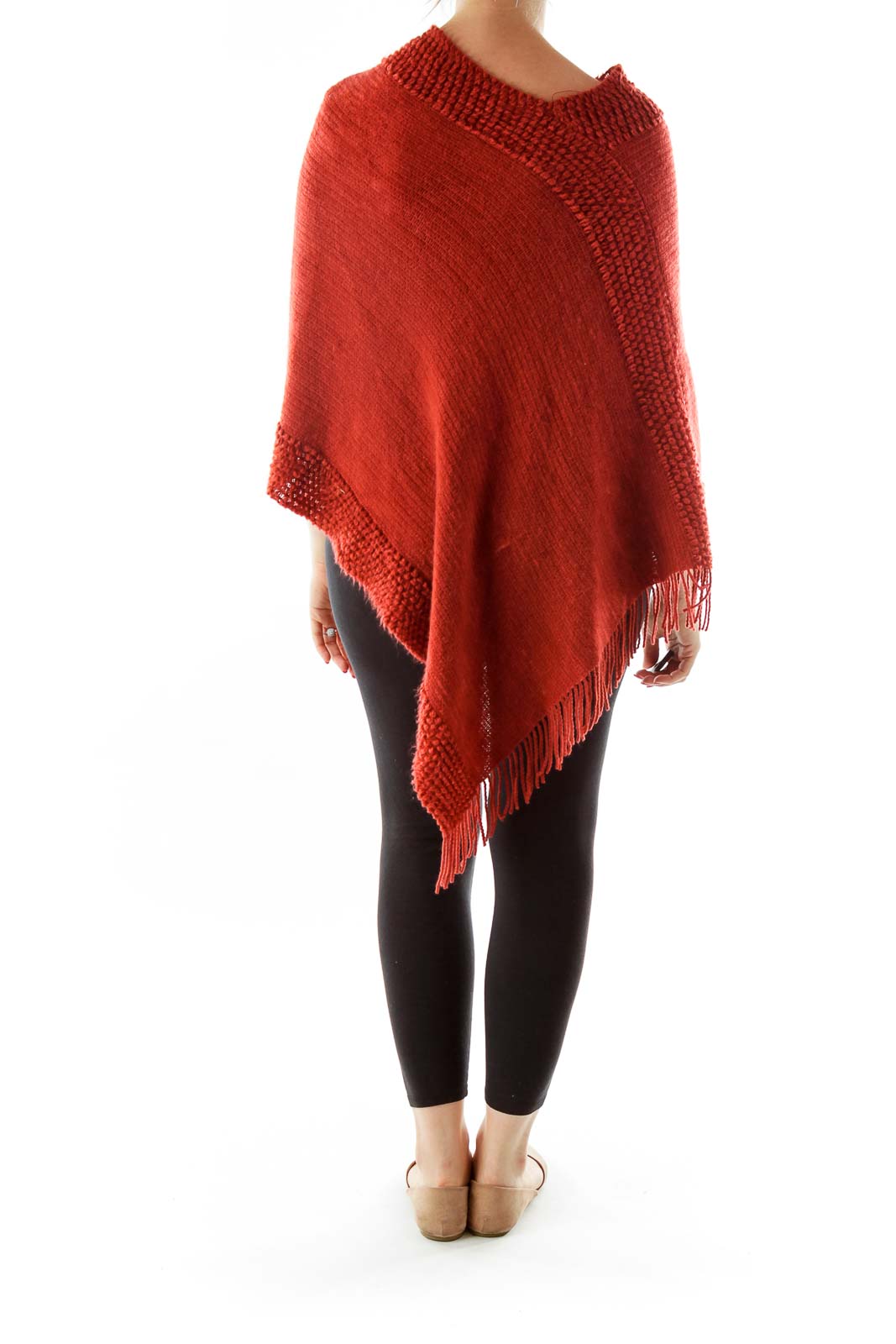 Red Knitted Poncho