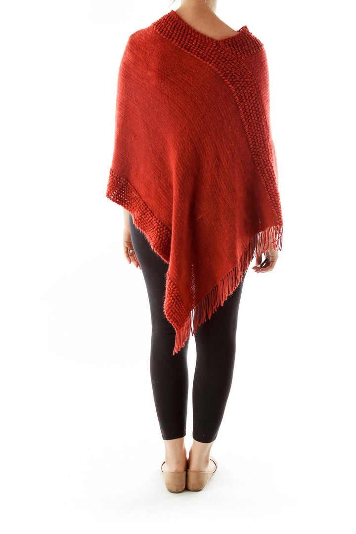 Red Knitted Poncho