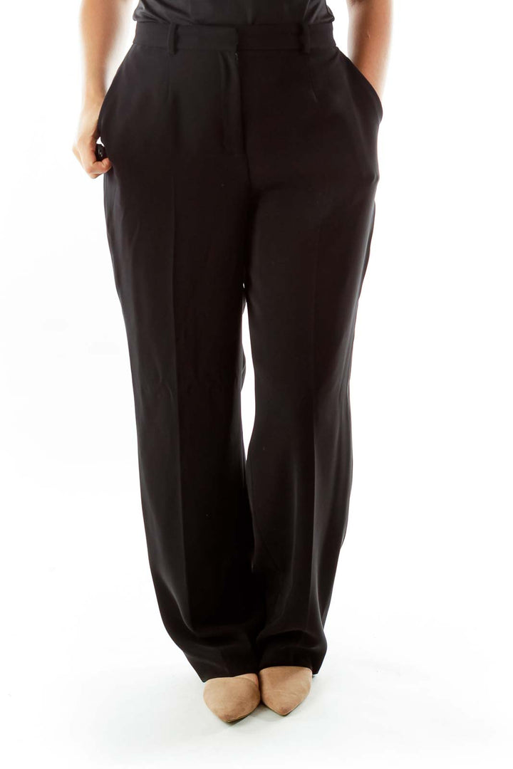 Black Straight Leg Slacks