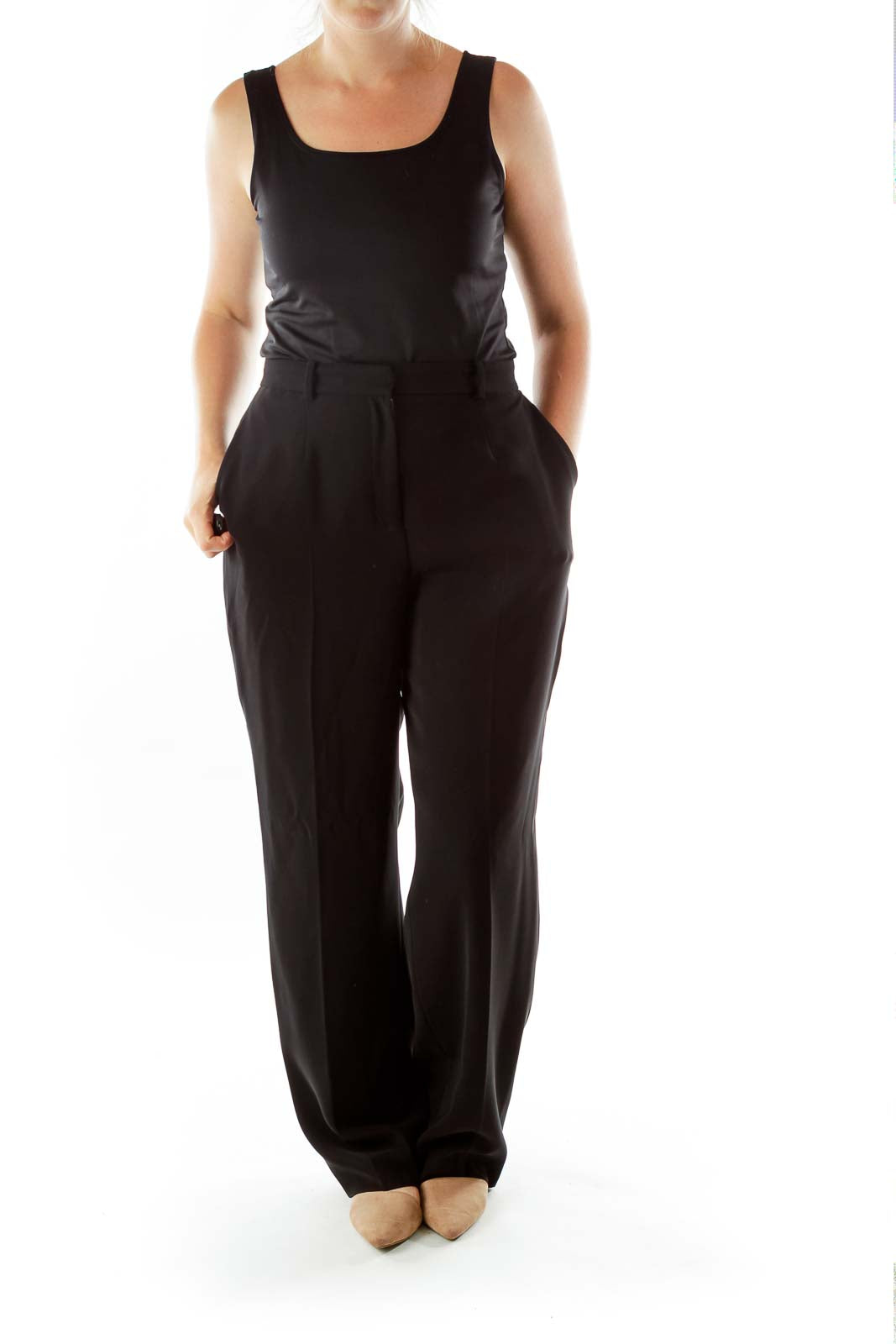 Black Straight Leg Slacks