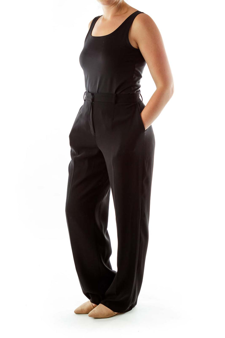 Black Straight Leg Slacks