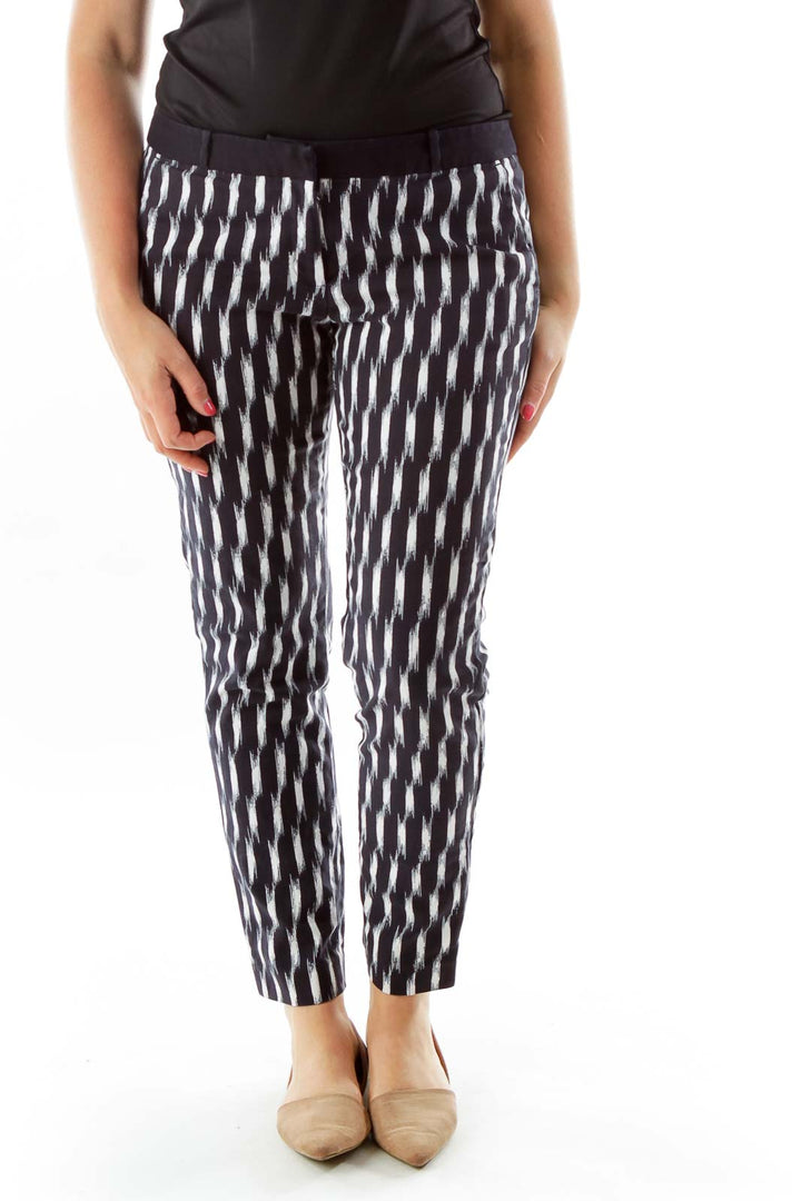 Black White Striped Slacks