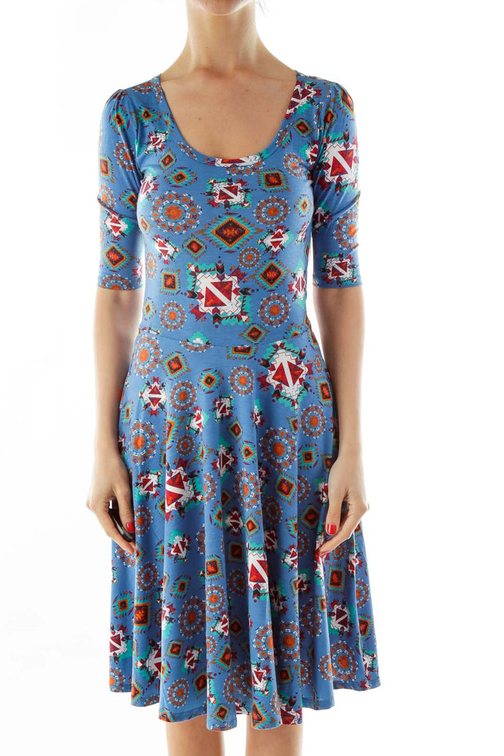 Multicolor Southwestern Print Day Dress