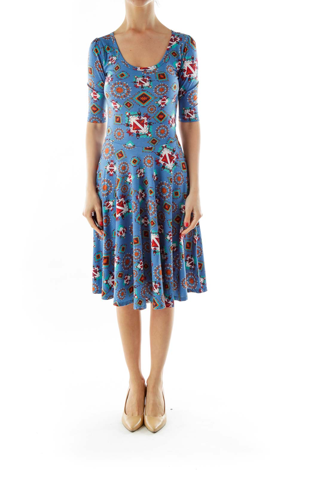 Multicolor Southwestern Print Day Dress