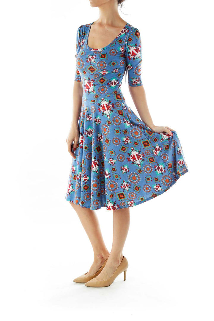 Multicolor Southwestern Print Day Dress