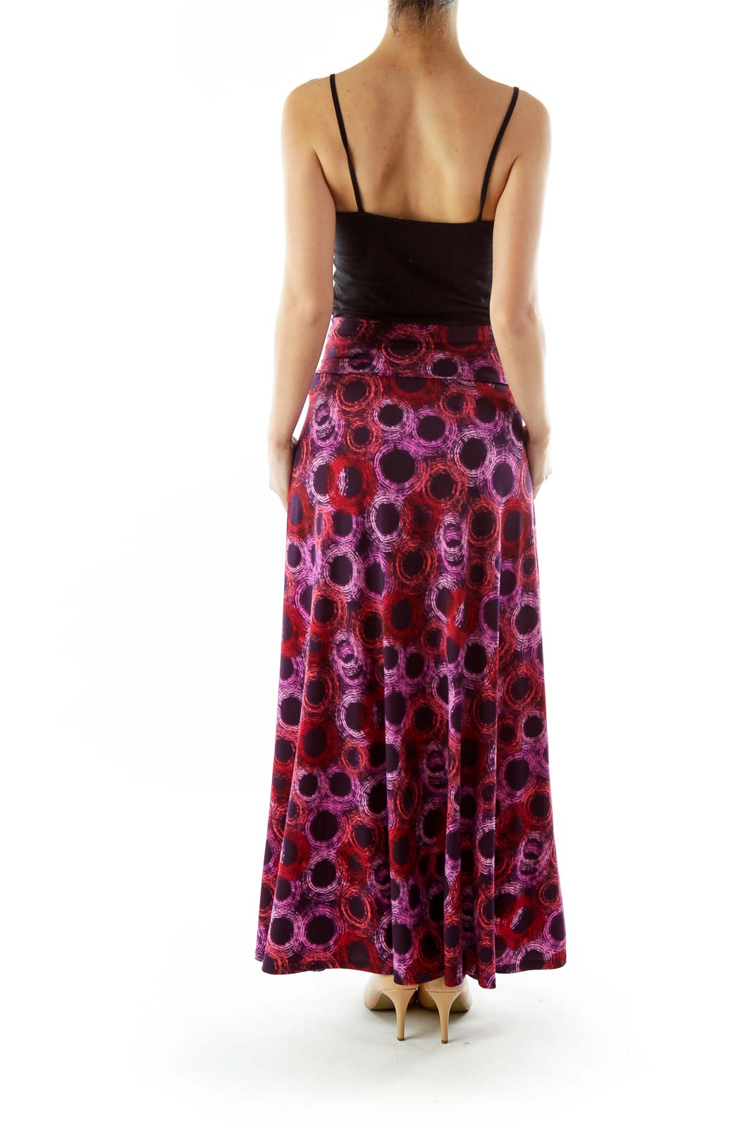 Purple Pink A-Line Maxi Skirt