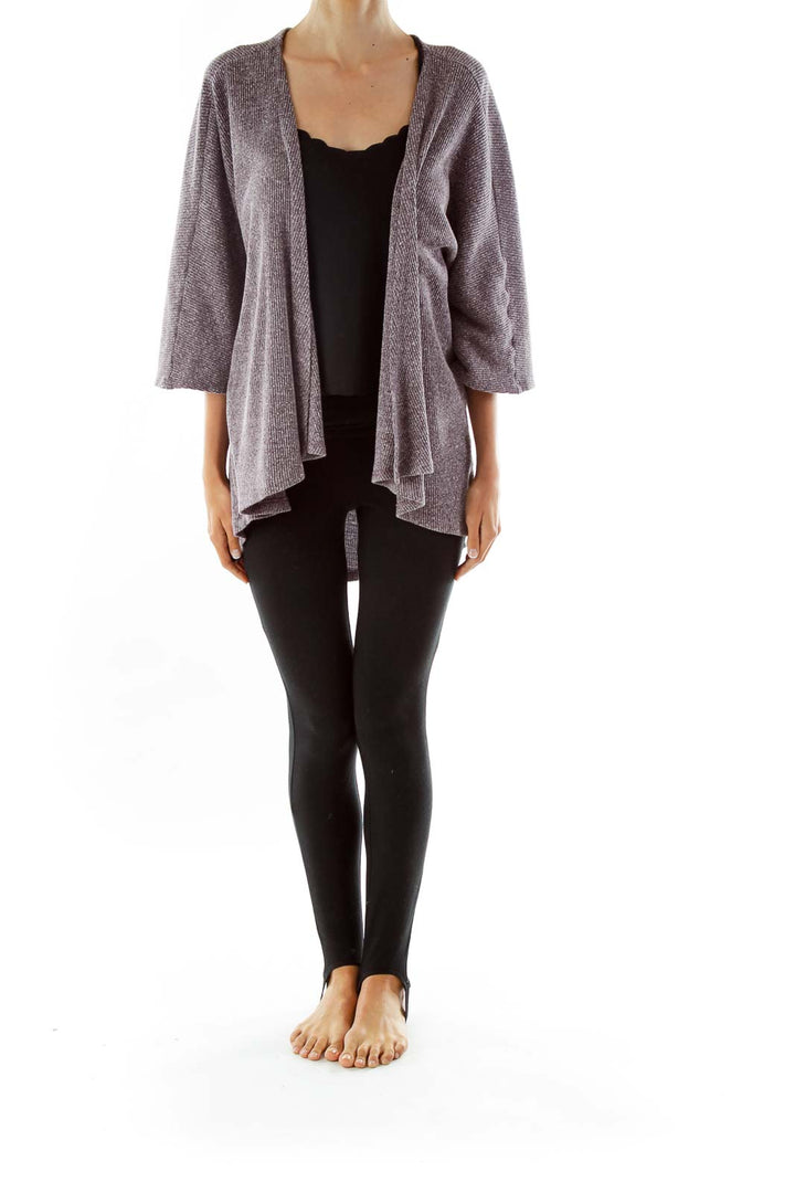 Purple Knit Cardigan