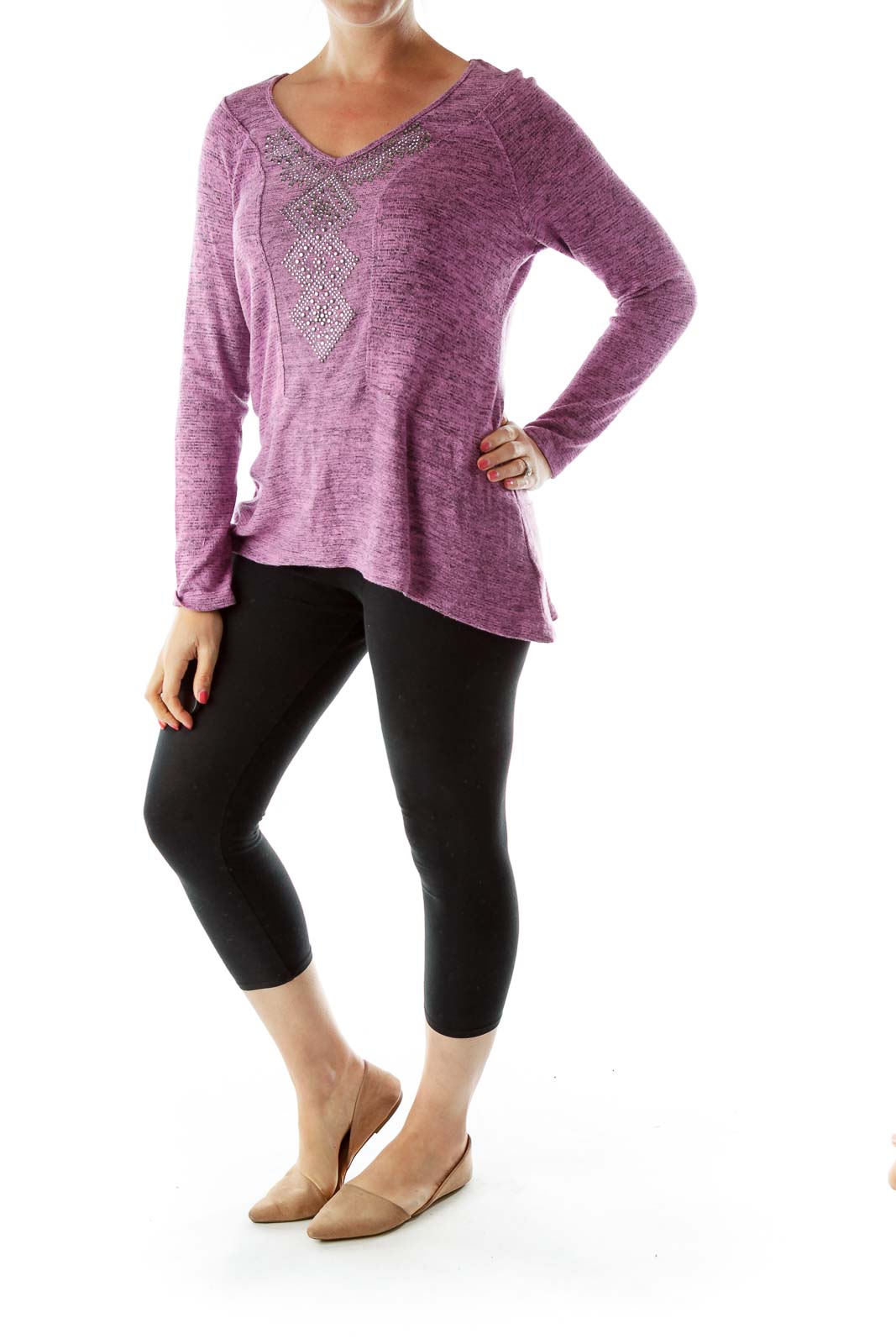 Purple Sweatshirt w/ Rhinestones