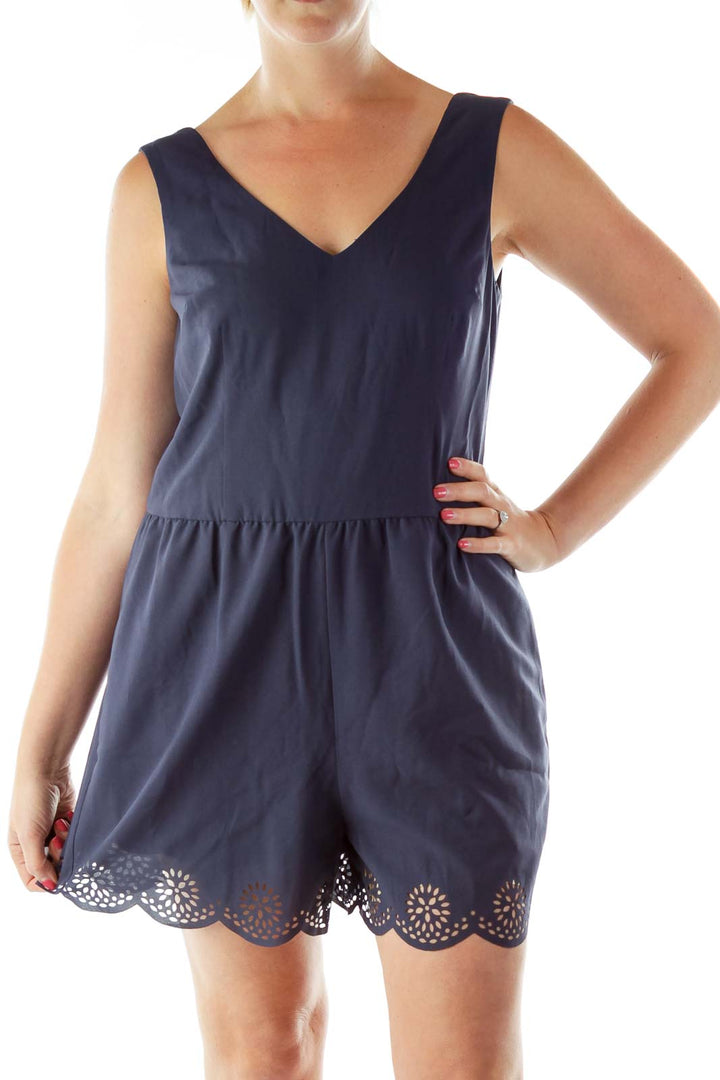 Navy Cut-out Detail Romper