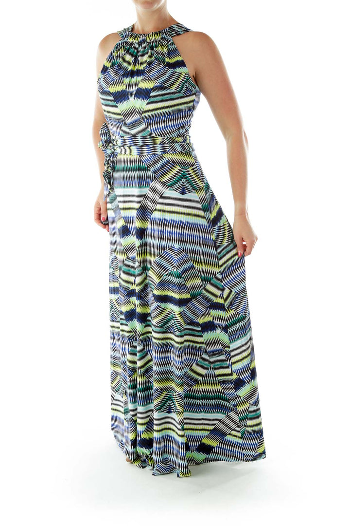 Multicolor Printed Maxi Dress