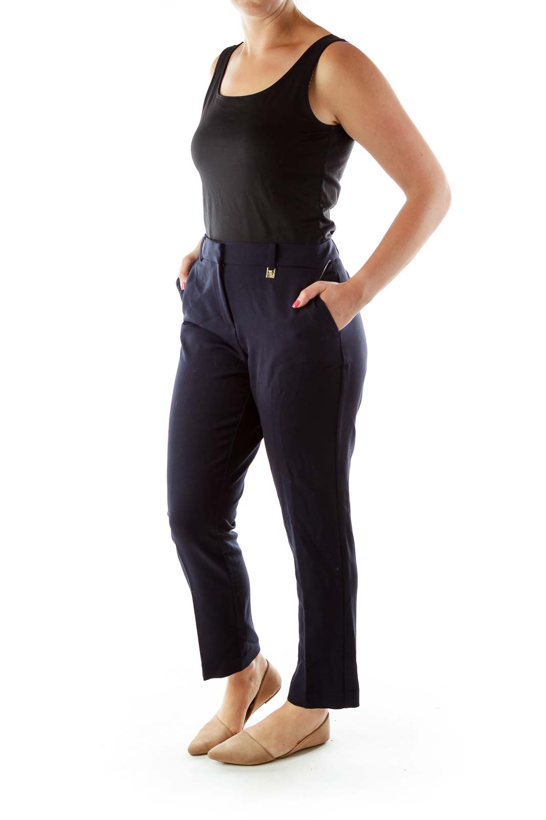 Navy Slim Fit Trousers