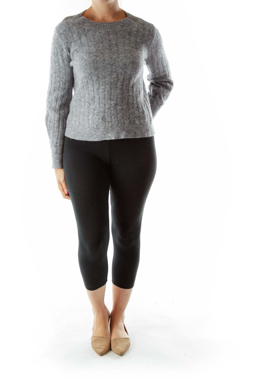 Gray Soft RoundNeck Wool Sweater