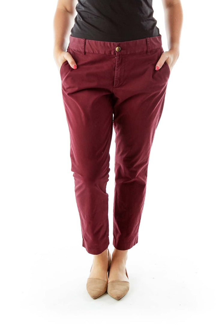 Merlot Pocketed Skinny Pants