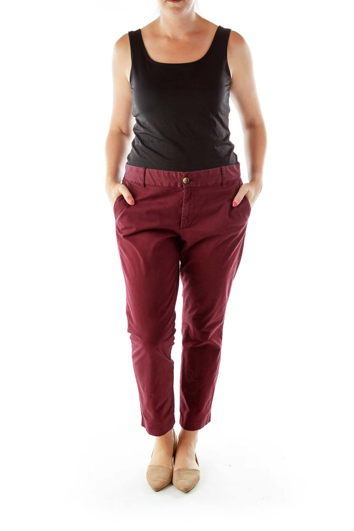 Merlot Pocketed Skinny Pants