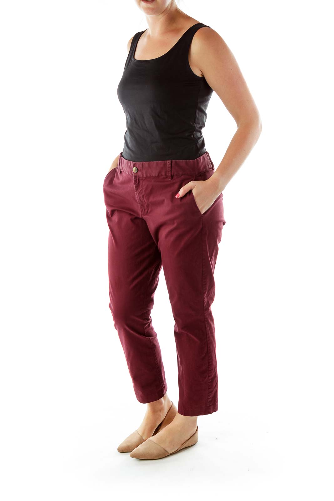 Merlot Pocketed Skinny Pants