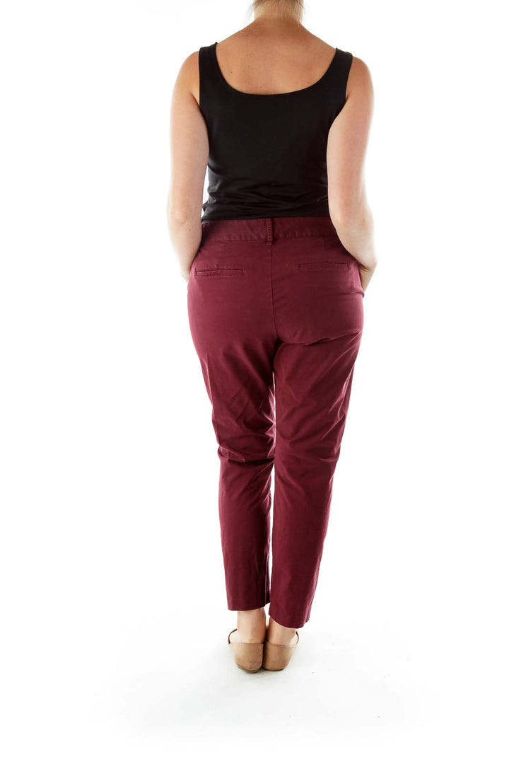 Merlot Pocketed Skinny Pants