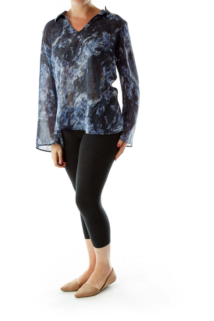 Blue Tie Dye Blouse