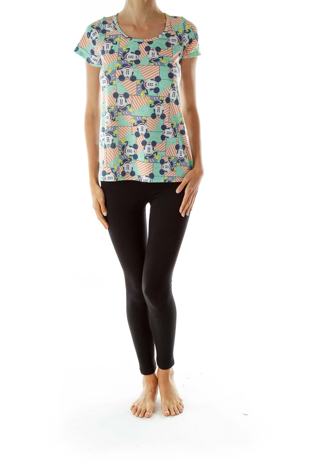 Multicolor Mickey Mouse Print Top