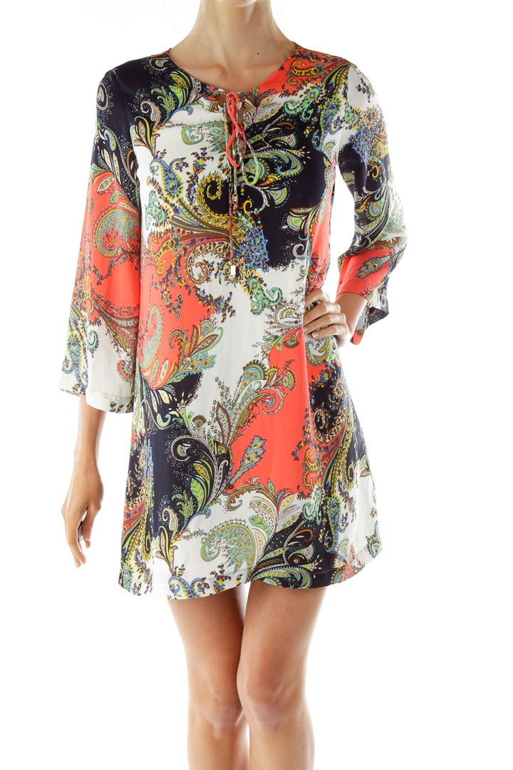 Multicolor Paisley Shift Day Dress