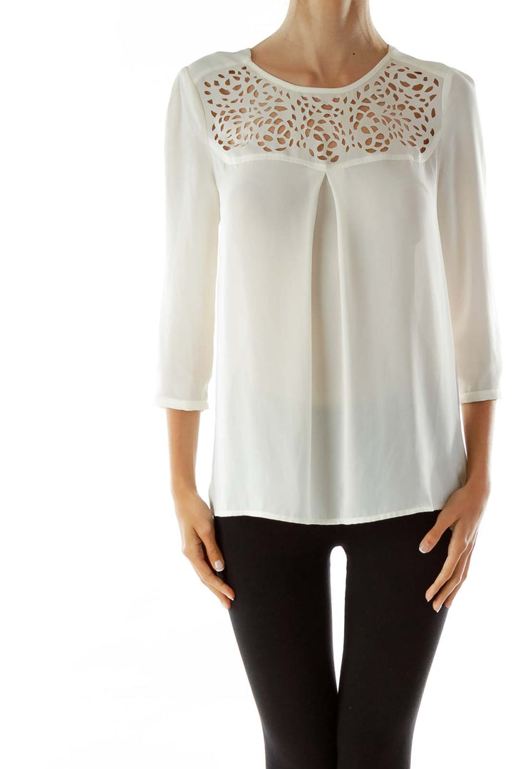 White Lacey Sheer Blouse