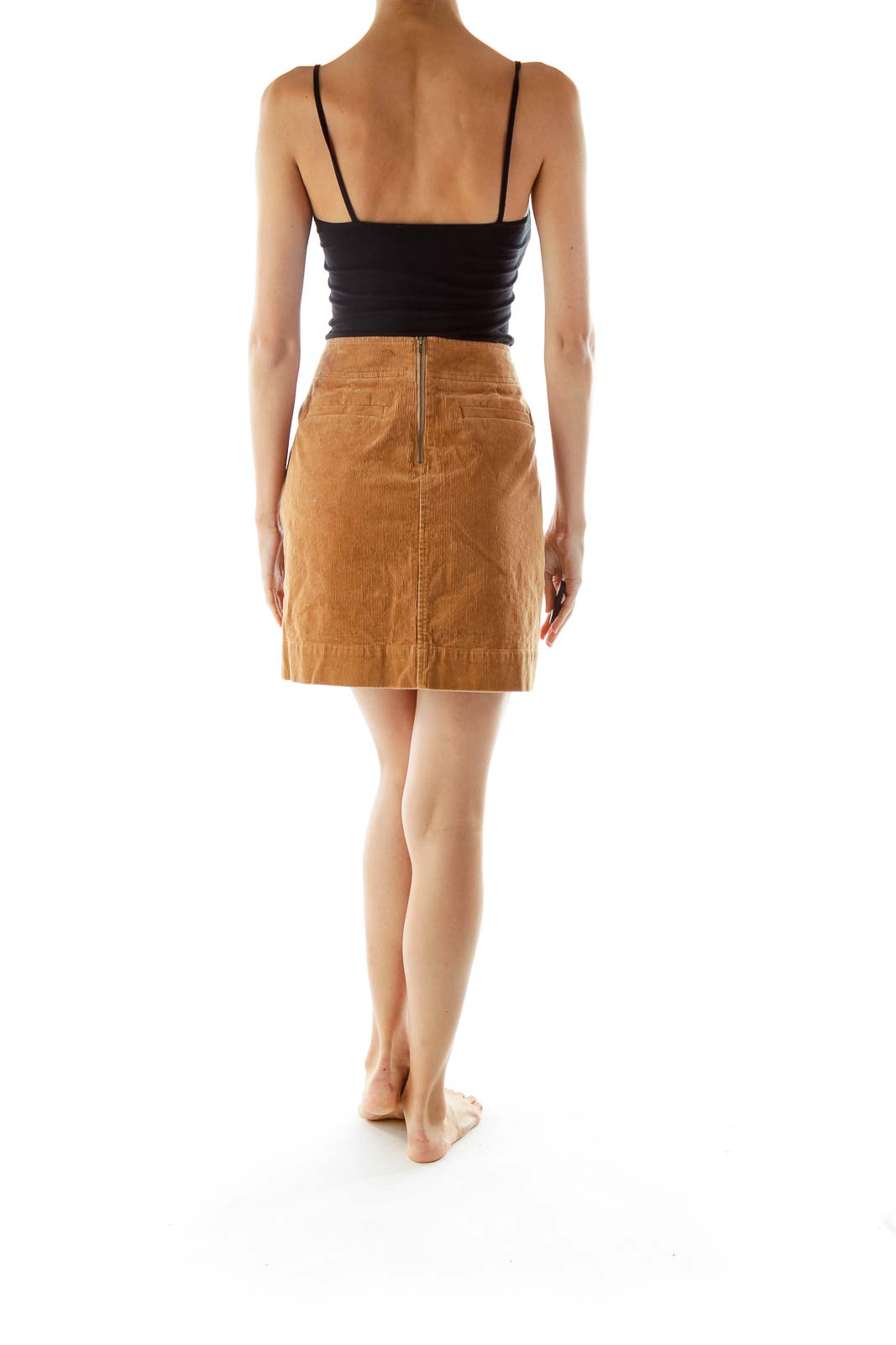 Brown Corduroy Mini Skirt