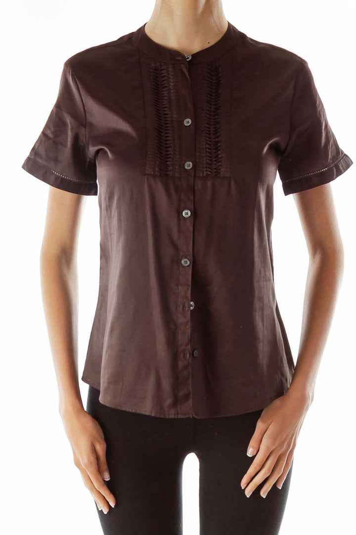 Brown Buttoned Blouse