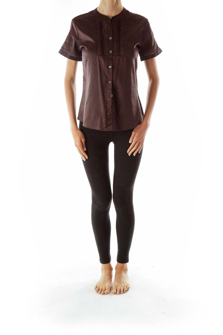 Brown Buttoned Blouse