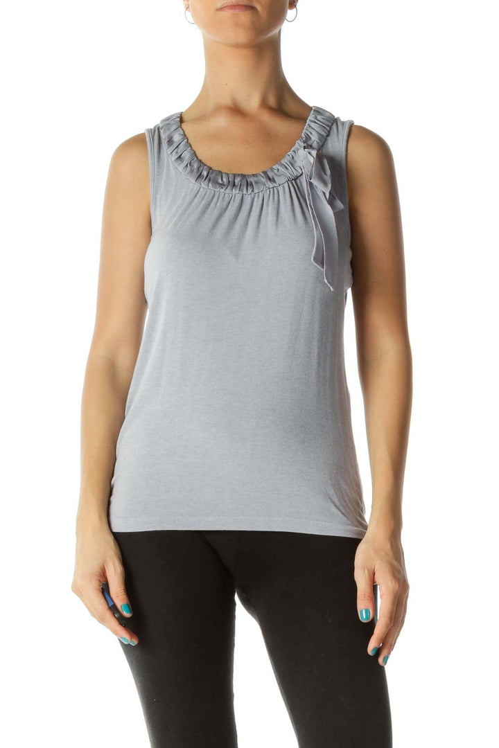 Gray Round Neck Tank Top