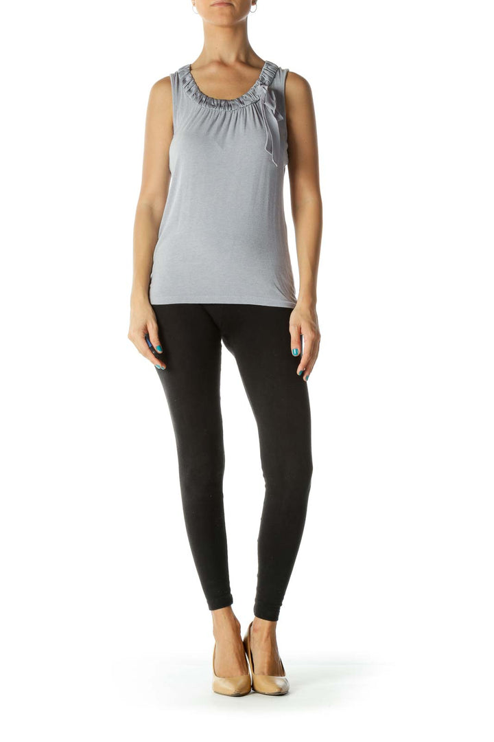 Gray Round Neck Tank Top