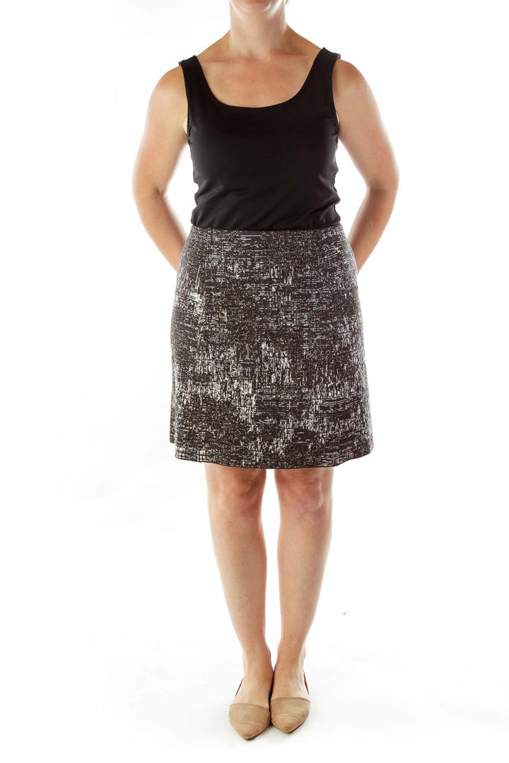 Gray Metallic Detail Studded Skirt