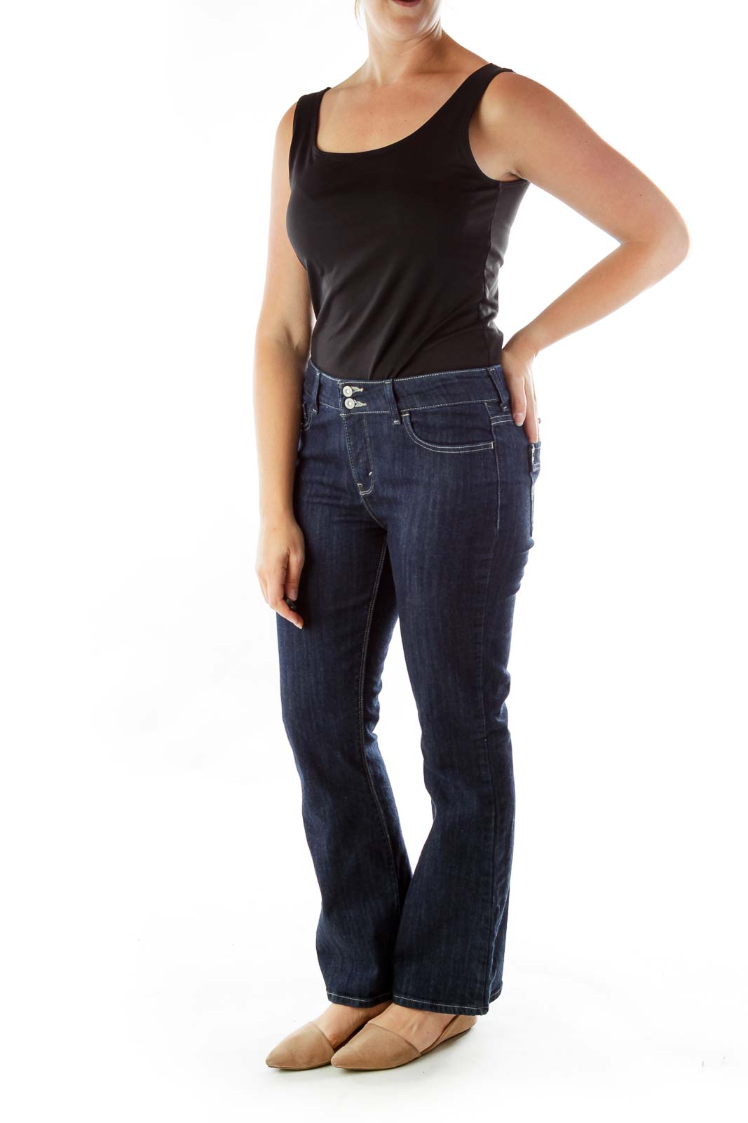 Navy Flared Jeans