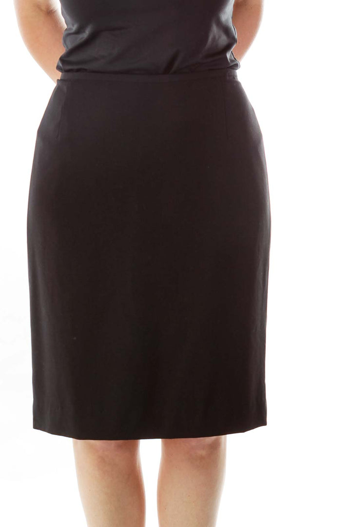 Black Fitted Pencil Skirt