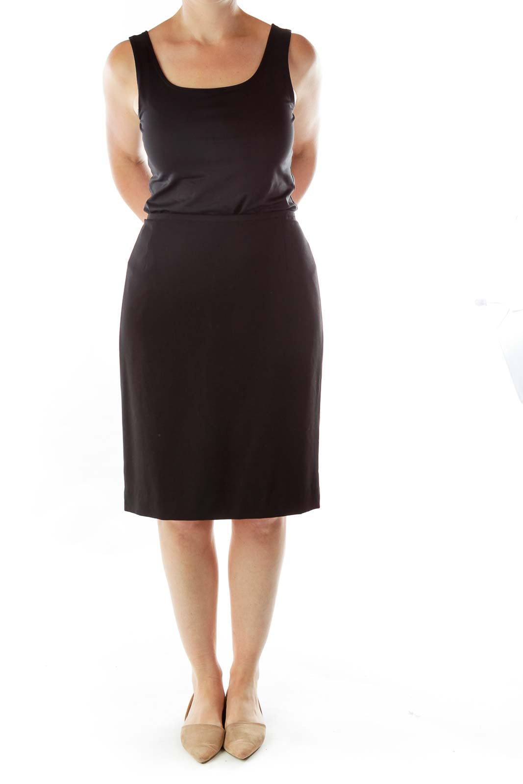 Black Fitted Pencil Skirt