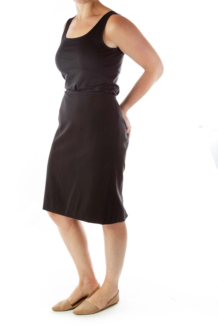 Black Fitted Pencil Skirt